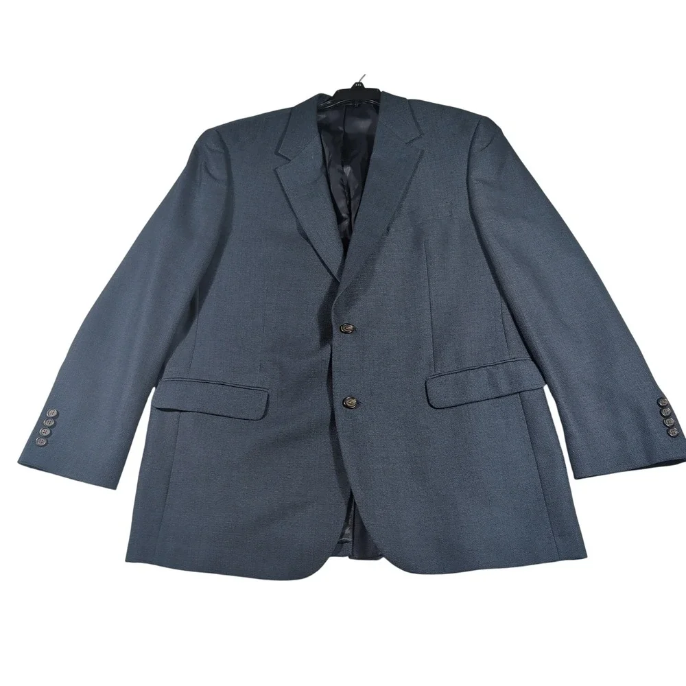 Lauren Ralph Lauren Blazer Mens 44L Blue Two Button Textured Sport Coat 44 Long